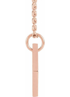 14K Rose Gold .005 CT Natural Diamond Rhombus 16-18