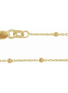 14K Yellow Gold .85 mm Faceted Beaded Cable 7
