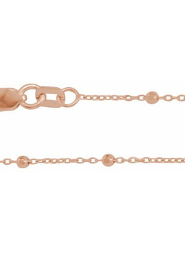14K Yellow Gold .85 mm Faceted Beaded Cable 7