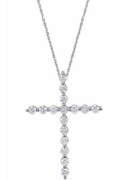 14K Rose Gold 1/5 CTW Natural Diamond Cross Pendant