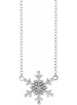 14K Rose Gold Petite Snowflake 18