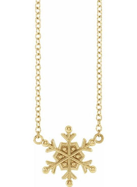 14K Rose Gold Petite Snowflake 18