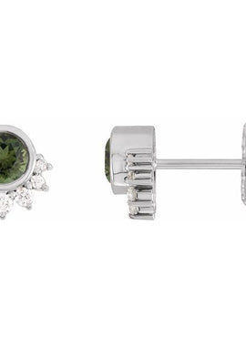 Platinum Natural Tanzanite & .08 CTW Natural Diamond Earrings