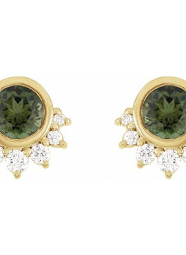 Platinum Natural Tanzanite & .08 CTW Natural Diamond Earrings
