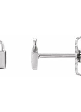 Sterling Silver Petite Lock Earrings