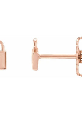 Sterling Silver Petite Lock Earrings