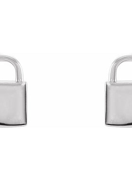 Sterling Silver Petite Lock Earrings