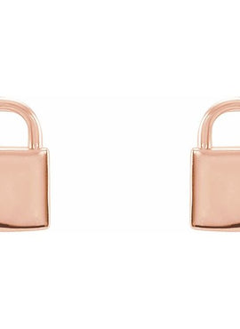Sterling Silver Petite Lock Earrings