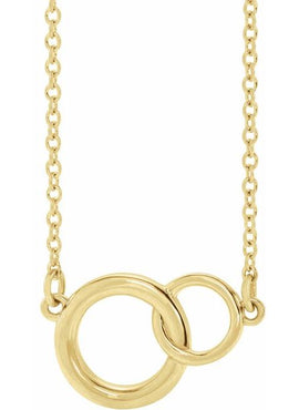 14K White Gold Interlocking Circle 16-18