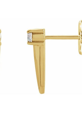14K White Gold 1/6 CTW Natural Diamond Knife-Edge Bar Earrings