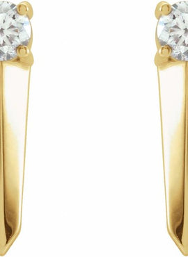 14K White Gold 1/6 CTW Natural Diamond Knife-Edge Bar Earrings