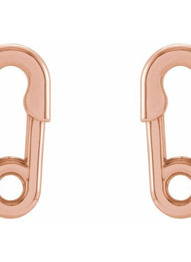 14K Yellow Gold Safety Pin Earrings