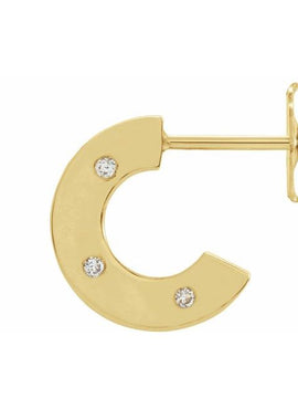 14K White Gold .025 CTW Natural Diamond Flat Hoop Earrings