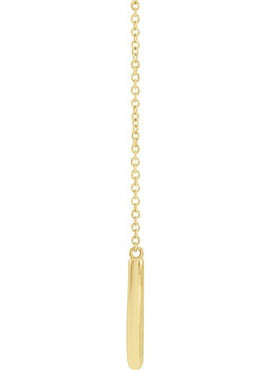 14K Rose Gold 22.2x9.3 mm Curved Bar 18