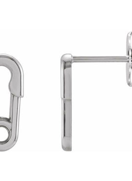 14K Yellow Gold Safety Pin Earrings