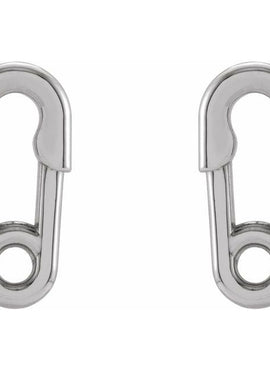 14K Yellow Gold Safety Pin Earrings