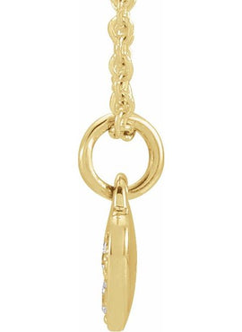 14K Yellow Gold .06 CTW Natural Diamond Petite Heart 16-18