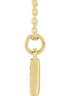 14K Yellow Gold .05 CTW Natural Diamond Petite Initial A 16-18
