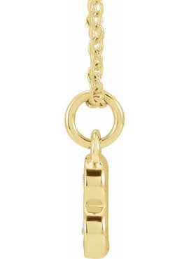 14K Yellow Gold .05 CTW Natural Diamond Petite Initial A 16-18
