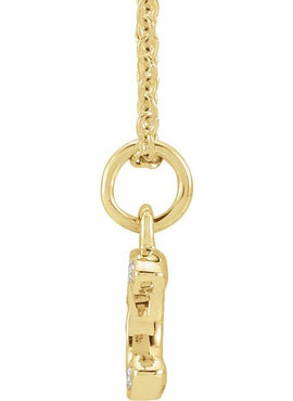 14K Yellow Gold .05 CTW Natural Diamond Petite Initial A 16-18