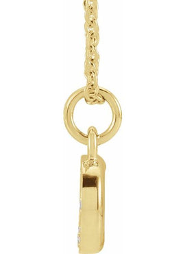 14K Yellow Gold .05 CTW Natural Diamond Petite Initial A 16-18