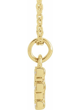 14K Yellow Gold .05 CTW Natural Diamond Petite Initial A 16-18