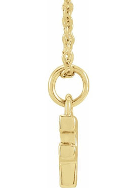 14K Yellow Gold .05 CTW Natural Diamond Petite Initial A 16-18