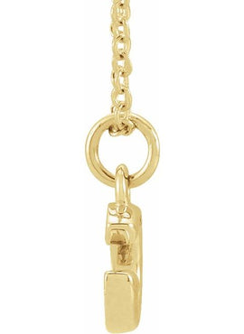 14K Yellow Gold .05 CTW Natural Diamond Petite Initial A 16-18