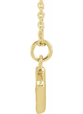 14K Yellow Gold .05 CTW Natural Diamond Petite Initial A 16-18