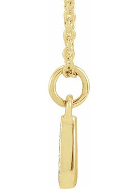 14K Yellow Gold .05 CTW Natural Diamond Petite Initial A 16-18