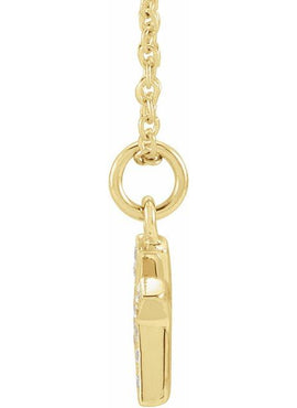 14K Yellow Gold .05 CTW Natural Diamond Petite Initial A 16-18
