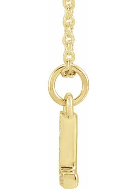 14K Yellow Gold .05 CTW Natural Diamond Petite Initial A 16-18