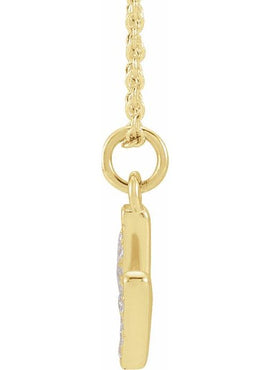 14K Yellow Gold .05 CTW Natural Diamond Petite Initial A 16-18