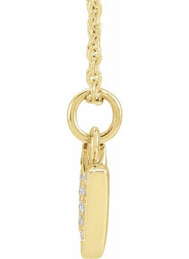 14K Yellow Gold .05 CTW Natural Diamond Petite Initial A 16-18