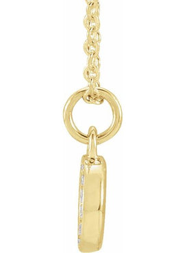 14K Yellow Gold .05 CTW Natural Diamond Petite Initial A 16-18
