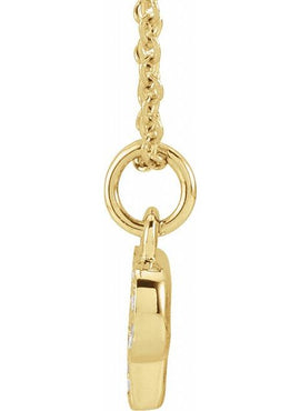 14K Yellow Gold .05 CTW Natural Diamond Petite Initial A 16-18