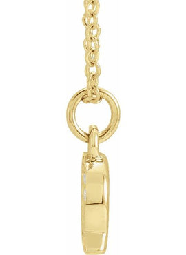 14K Yellow Gold .05 CTW Natural Diamond Petite Initial A 16-18