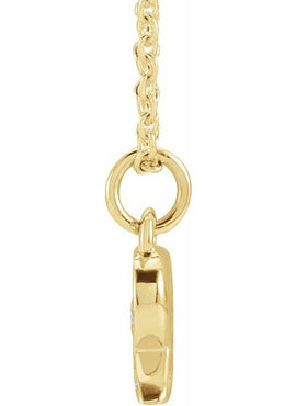 14K Yellow Gold .05 CTW Natural Diamond Petite Initial A 16-18