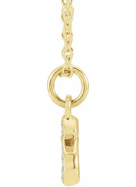 14K Yellow Gold .05 CTW Natural Diamond Petite Initial A 16-18