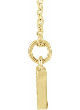 14K Yellow Gold .05 CTW Natural Diamond Petite Initial A 16-18