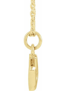 14K Yellow Gold .05 CTW Natural Diamond Petite Initial A 16-18