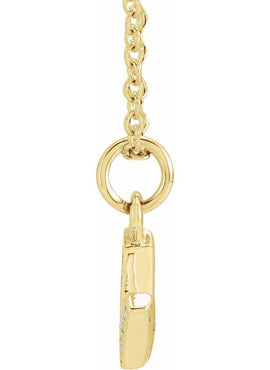 14K Yellow Gold .05 CTW Natural Diamond Petite Initial A 16-18