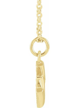 14K Yellow Gold .05 CTW Natural Diamond Petite Initial A 16-18
