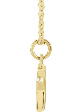 14K Yellow Gold .05 CTW Natural Diamond Petite Initial A 16-18