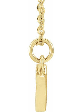 14K Yellow Gold .05 CTW Natural Diamond Petite Initial A 16-18