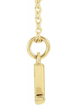 14K Yellow Gold .05 CTW Natural Diamond Petite Initial A 16-18
