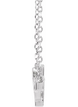 14K White/Rose Gold Sideways Cross & Heart 18