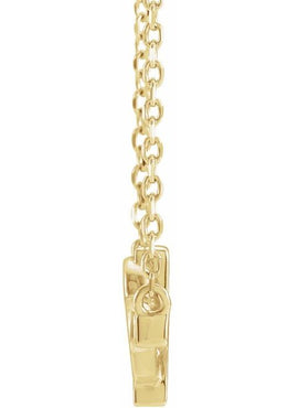 14K White/Rose Gold Sideways Cross & Heart 18
