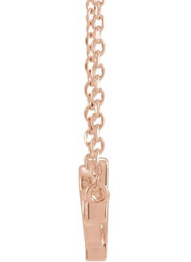 14K White/Rose Gold Sideways Cross & Heart 18