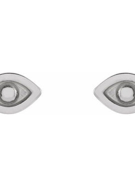 14K White Gold Evil Eye Single Earring